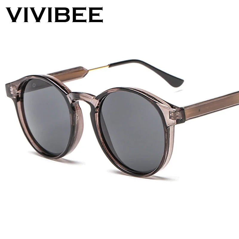 VIVIBEE Gothic Transparent Women Vintage Square Sunglasses 90s Round Sun Glasses 2026 Trending Products UV400 Men Shades