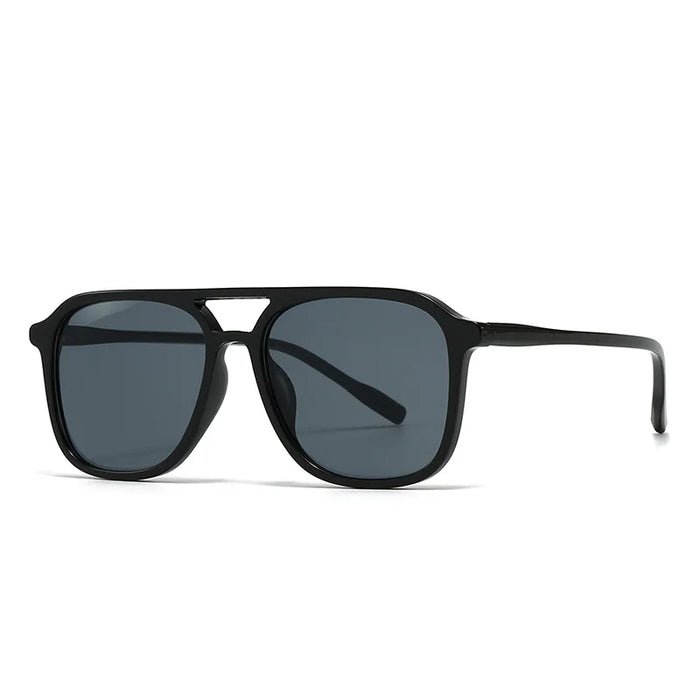 Ins Retro Double Bridge Square Women Sunglasses 2025 Fashion Leopard Print Gradient Lenses Men Trend Gafas de sol UV400