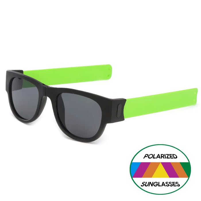 VIVIBEE Novelty Mirror Men Polarized Folding Sunglasses New Arrival Slap Sport Foldable Wristband Shades 2026 Trend Product