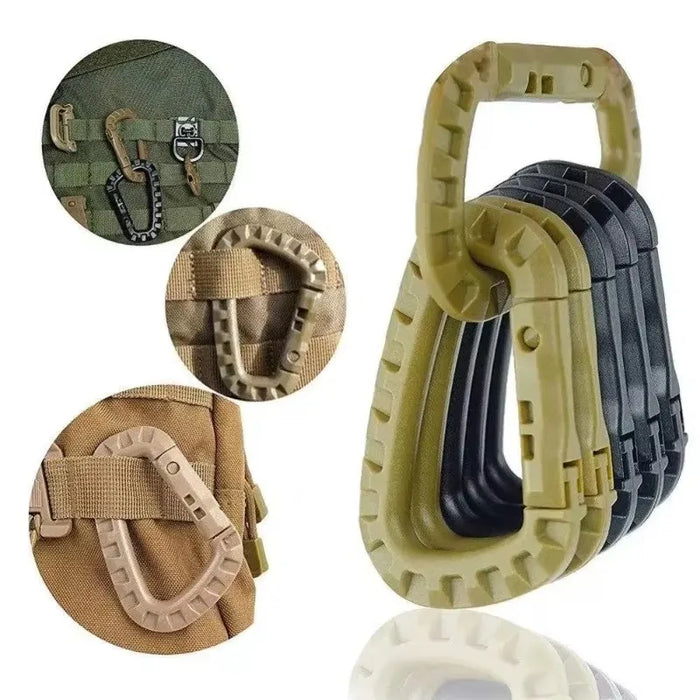 1-10Pcs Clips Mosquetón Táctico Militar Accesorios Hebilla D-Ring Mosquetón Montañismo Mochila Colgante Llave Gadget Exterior