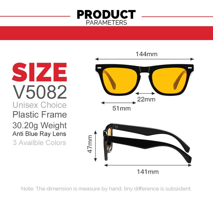 VIVIBEE Square Blue Light Blocking Glasses Men Gaming Orange UV400 Lens Office Women Matte Black Goggles 2026 Trending