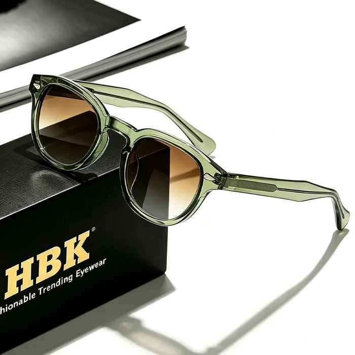 HBK Fashion Men's Sunglasses Gradient Lens Design Sun Glasses Simple Round Women Daily Wear Outdoor Shopping Travel Party
