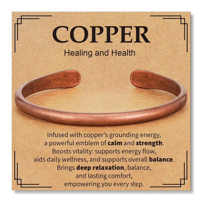 Pure Copper Bracelets for Women Men Waterproof Healing Cuff Bracelets Adjustable Chunky Healing Copper Bangle Jewelry Gifts