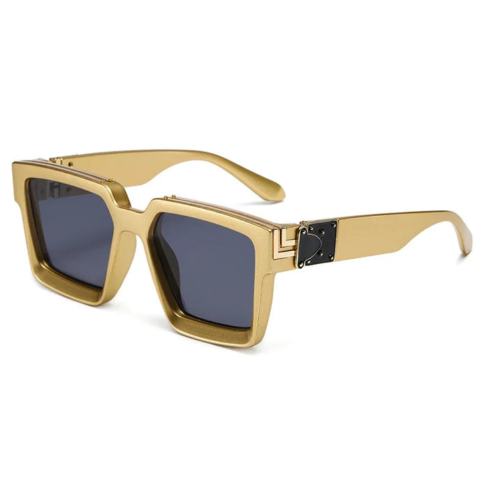Bungee Large Square Sunglasses for Men Women Vintage Trendy Casual Street Style Shades