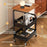 3 Tier Rolling Kitchen Cart Durable Carbon Steel Metal Utility Cart for Tool Snack Storage with Rolling Wheels