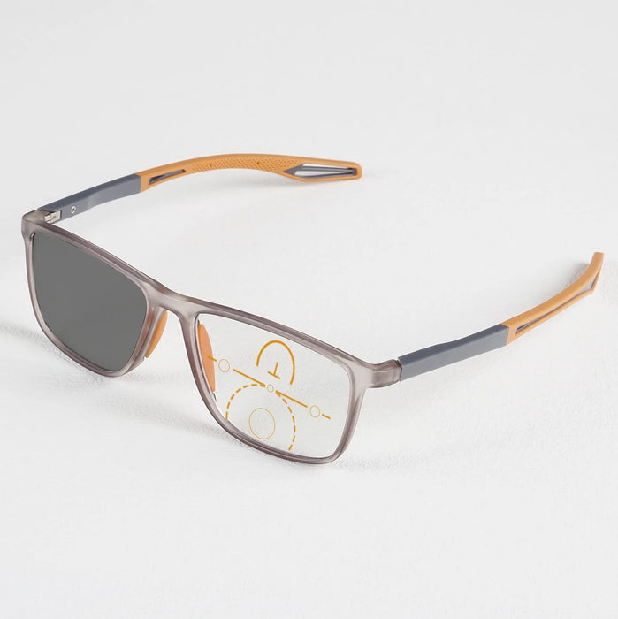 Men Women Square Reading Glasses Progressive Multifocal Photochromic Customized Spring Hinge Comfortable Wear Clear Lens Readers