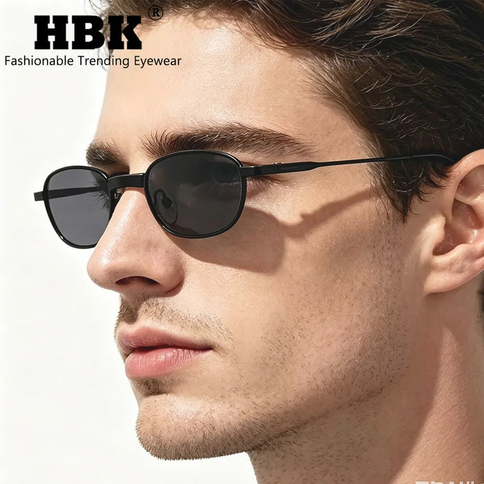 HBK New Retro Polarized Sunglasses Men Small Frame Tac Lenses Punk Sun Glasses Women Fishing Outdoor Party Eyeglasses