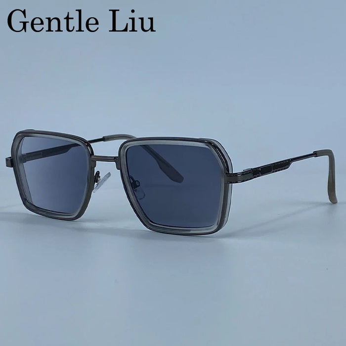 Steampunk Polygon Polarized Sunglasses Men 2026 Luxury Brand Change Color Sun Glasses For Male Driving Eyewear Metal Frame Shade