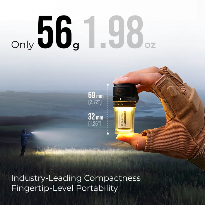LINTERNA FLEXTAIL ZERO - Linterna de camping ultraligera 2 en 1 de 56 g, LED brillante de 300 lúmenes, resistente al agua IPX5 para camping, senderismo, emergencias