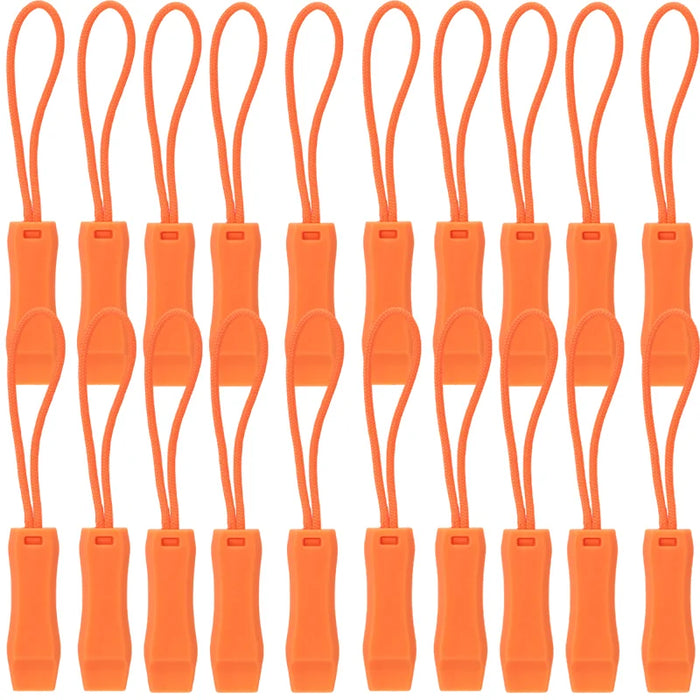 Silbato de supervivencia para exteriores, camping, senderismo, rescate, emergencia, buceo, silbato de supervivencia, combo de tirador de cremallera para mochila, tienda de campaña