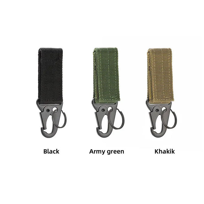 Mousqueton haute résistance en nylon, crochet porte-clés, boucle de sangle militaire, système de suspension de boucle de ceinture, accessoires métalliques pour le camping