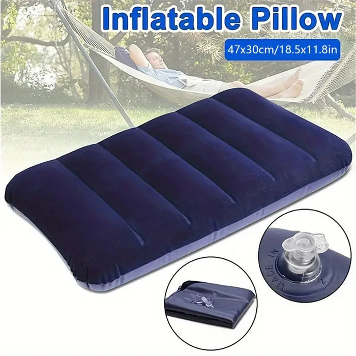 Almohadas con cojín de aire de 47x30cm, cojines de dormir para camping al aire libre, almohadas cuadradas plegables inflables, reposacabezas de avión, respaldo grande para viaje