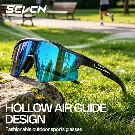 Lunettes de randonnée SCVCN pour femme UV400 photochromiques pour vélo, lunettes de sport pour homme, VTT, course à pied, escalade, hydrophobes
