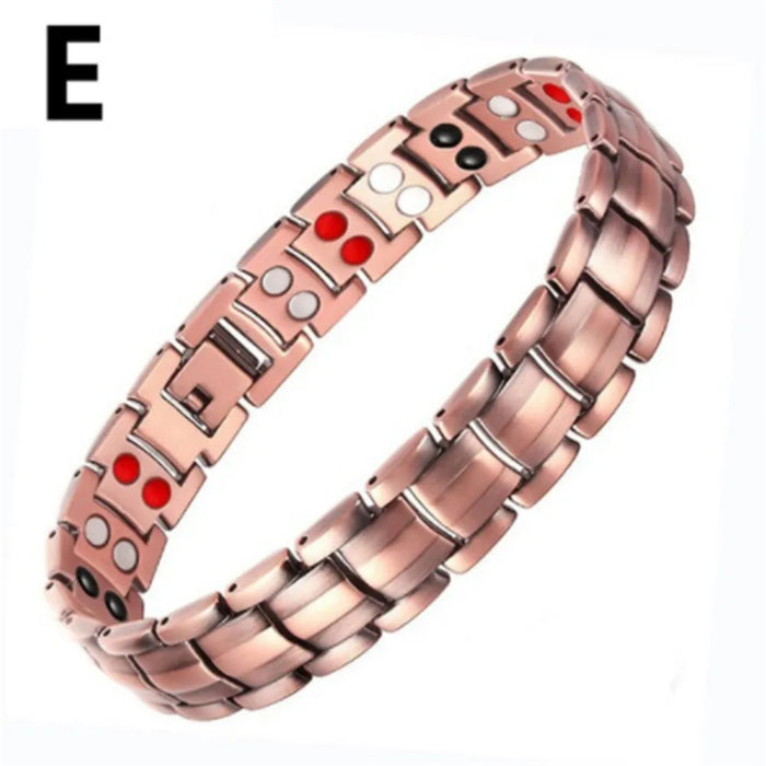 Men Red Copper Bracelet Business Style Double Strong Magnetic Therapy Bracelet For Arthritis Pain Relief Jewelry Accessories