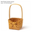 Willow Rattan Bride Flower Basket Picnic Container with Handle Bowknot Flower Basket Hand-Woven Picnic Weaving Basket