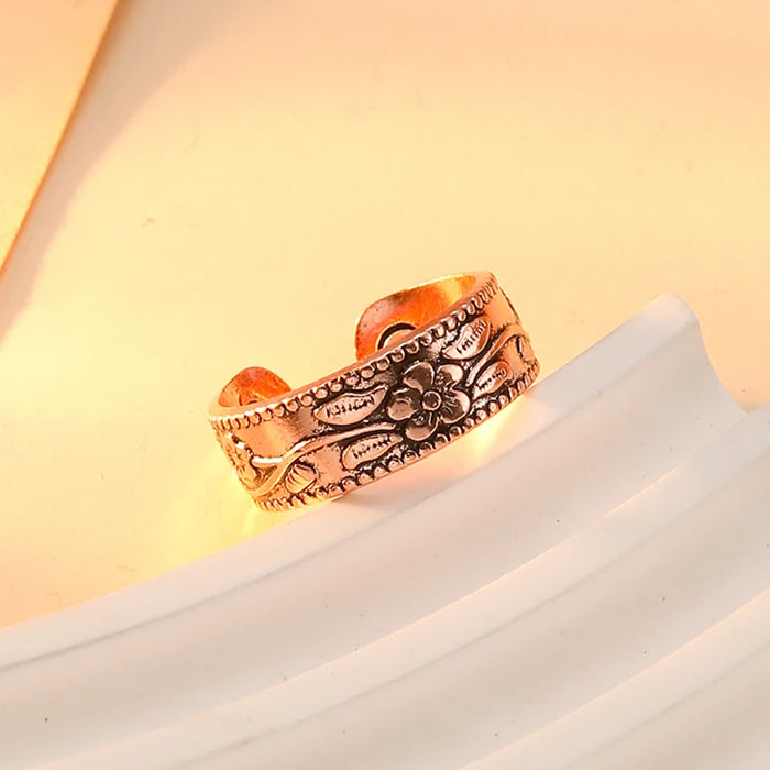 Trendy Punk Magnetic Therapy Pure Copper Rings for Women Men Anti Snoring Ring Power Slimming Health Care Jewelry