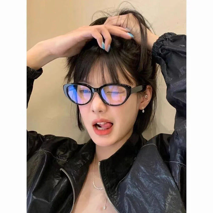 Retro Myopia Glasses Anti-blue Light Cat Eye Flat Mirror HD Nearsighted Eyeglasses Unisex Diopter 0 -0.5 -1.0 -1.5 -2.0 To -4.0