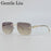 Gafas de sol de moda cuadradas sin montura estilo punk para hombre 2025 de marca de lujo con borde cortado sin marco gafas de sol para hombre con cabeza de leopardo