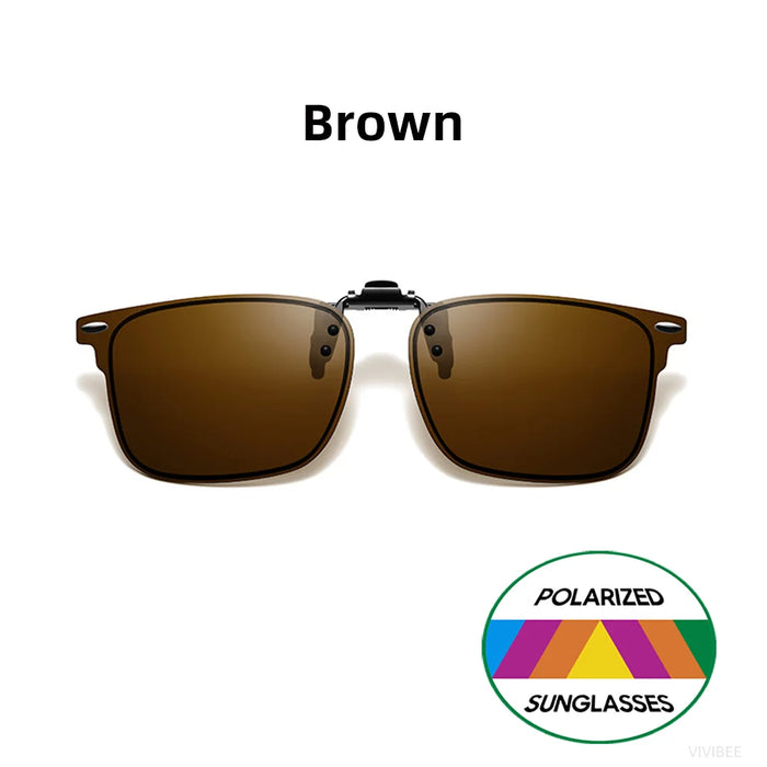 VIVIBEE Lunettes de soleil polarisées à clipser relevables et sans monture pour la conduite de nuit anti-éblouissement, avec verres de mode effet miroir vert