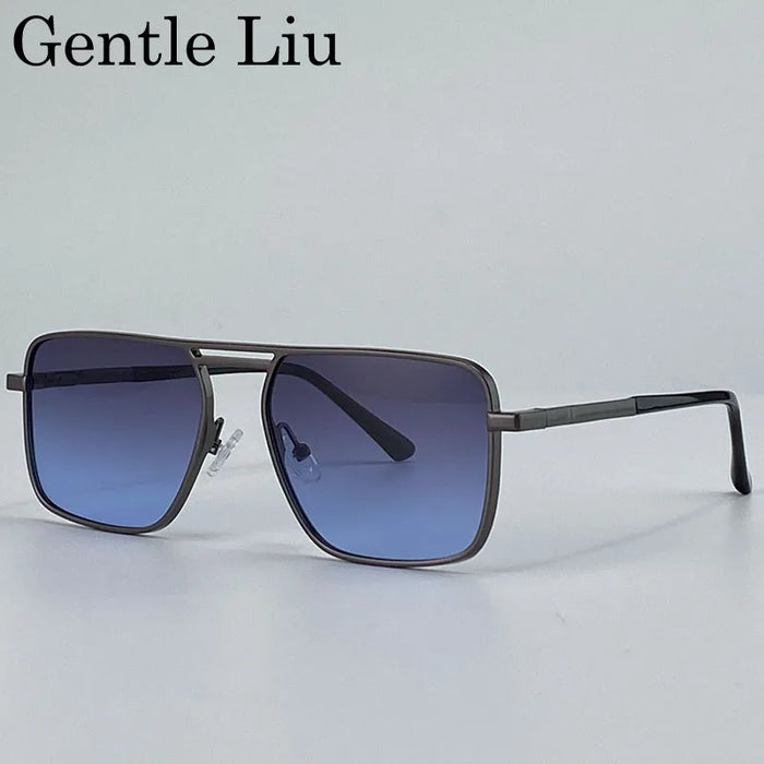 Gafas de sol punk cuadradas de gran tamaño para hombre 2026, marca de lujo, retro, doble puente, gafas de sol para hombre, estilo Steampunk, para conducir, protección UV400