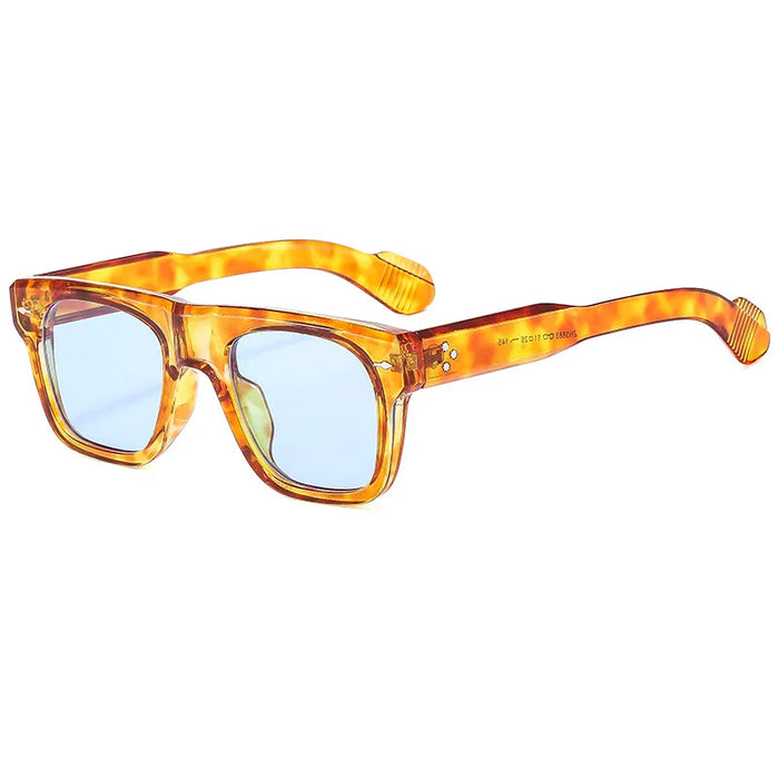 Hot Ins Popular Square Sunglasses Women Men Vintage Rivets Punk Female Shades UV400 Fashion Male Sun Glasses