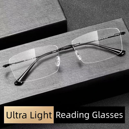 MODFANS Gafas sin montura con filtro de luz azul para hombre Gafas para presbicia con filtro de luz azul y corrección refractiva Gafas transparentes