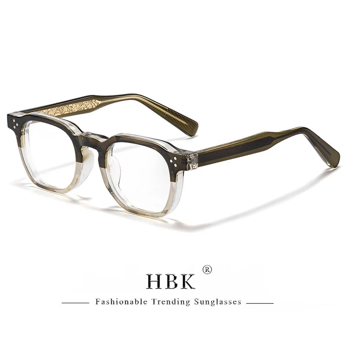 HBK  Square Flat Light Glasses for Men Women Retro TR Frame Eyeglass High-Quality Eyewear Minimalist Match Ideal Gifts