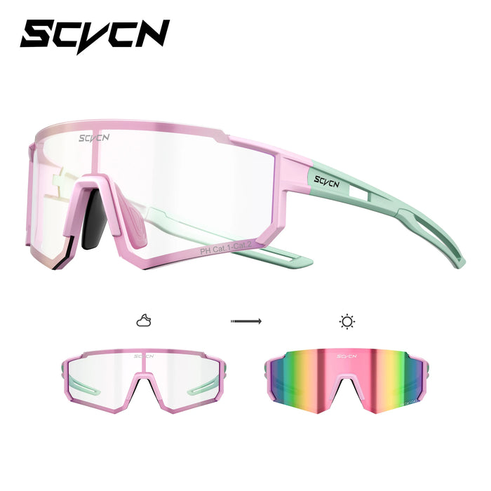 SCVCN Hot Outdoor Photochromic Sunglasses Sports Bike Cycling Glasses Man Women MTB Driving Bicycle Hiking Eyewear UV400 Goggles