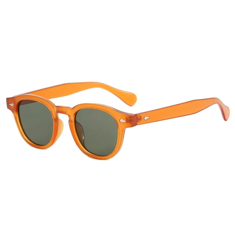 Fashion Retro Round Sunglasses Women Rivets Decoration Men Shades UV400 Punk Leopard Sun Glasses