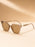 Gafas de sol de ojo de gato cuadradas de alta gama con costura de borde dorado en las patas, gafas de sol de lujo ligero para mujer