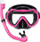 Dry Top Anti-Leak Snorkel Set, Adult Anti-Fog Tempered Glass Mask SoftSiliconeSnorkelTubeforOceanSnorkelingSwimmingBeachVacation