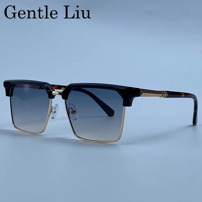 2026 Lunettes de Soleil Carrées de Luxe Designer Homme Classique Vintage Monture Métal Noir Or Lunettes de Soleil Steampunk Conduite