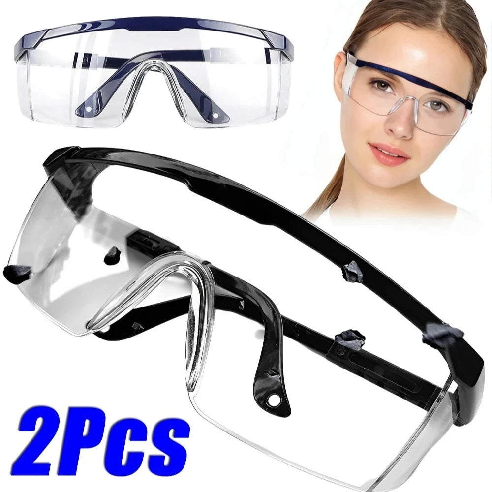 2 Piezas Gafas de Seguridad Antisalpicaduras para el Trabajo, Gafas Protectoras de Laboratorio, Gafas Industriales Protectoras a prueba de Viento y Polvo, Gafas de Ciclismo