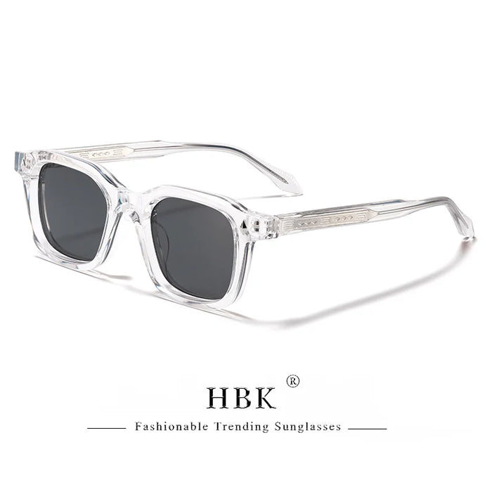 HBK Elegant Square Men's Sunglasses Fashion Frame Vintage Temple Tips Women's Travel Business Party Gift Glasses UV400