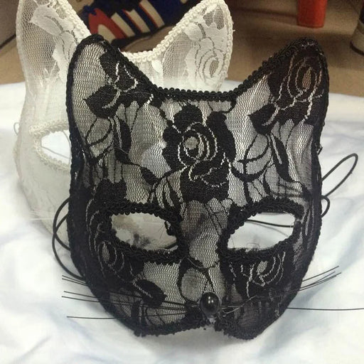 Máscara de encaje sexy para mujer, suministros de cosplay de gato, fiesta de baile, mascarada, máscara de zorro, decoración de cara de animal para parejas, accesorios para ojos