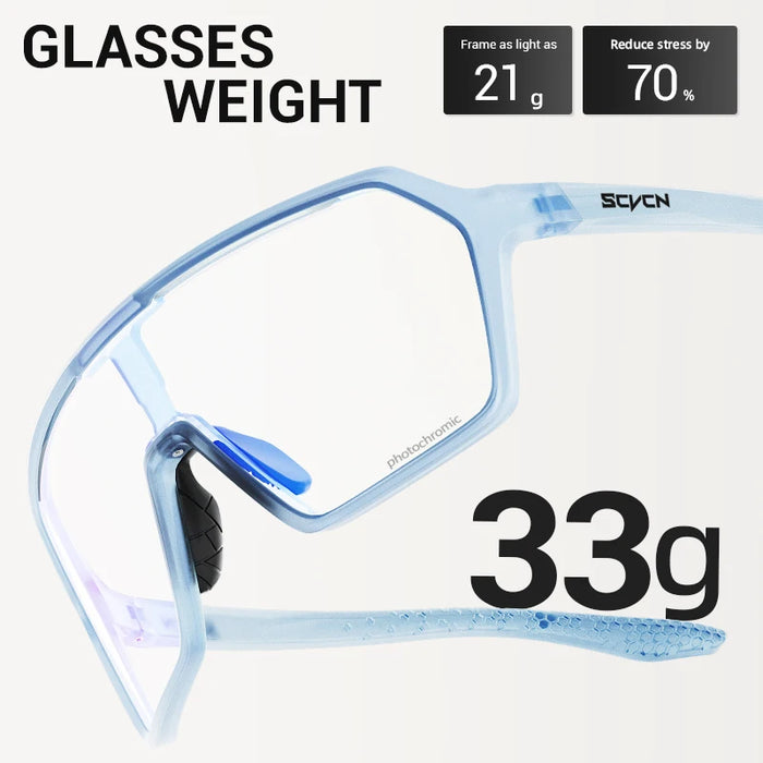 SCVCN Fashion Color Photochromic Cycling Glasses Outdoor Running Sunglasses Men MTB Cycling Sunglasses Women Road Bike Glasses