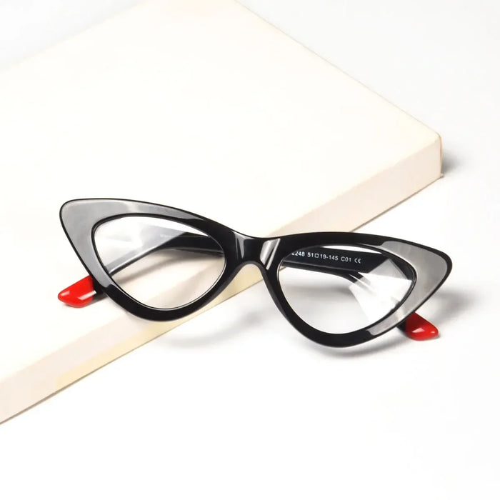 SHINU Sleep Better vintage cat eye glasses women acetate glasses red orange clear lens blue light lock for women y2k eyeglasses