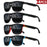 1-4 PCS Homme Classique Carré Polarisé Lunettes de Soleil Sport Légères Monture PC UV400 pour Conduite Pêche Cyclisme Unisexe Durabilité