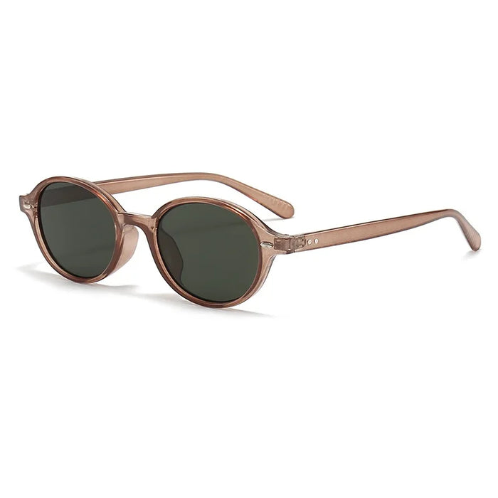 Retro Small Oval Sunglasses Women Men Rivets Shades Fashion Eyewear Luxury Sun Glasses UV400 Brand Oculus Female Gafas