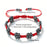 Handmade Red Rope Braided Bracelets Petal Shape Copper Beads Cluster Bangles for Women Men Friendship Couple Lucky Jewelry Gift