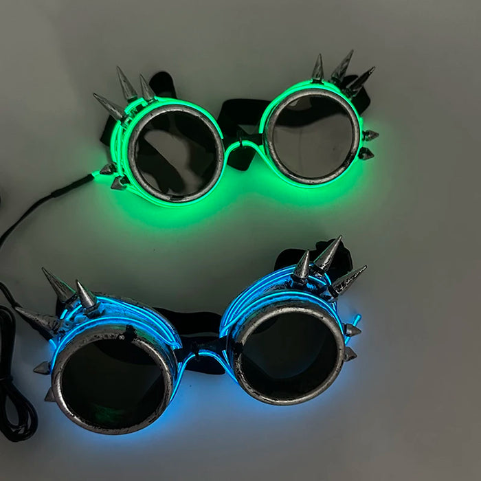 Nuevas gafas estilo Cyberpunk geniales, decoración de fiesta luminosa, gafas de sol LED que brillan, para fiestas en bares, raves y bailes