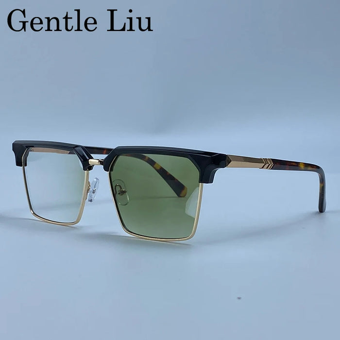 2026 Lunettes de Soleil Carrées de Luxe Designer Homme Classique Vintage Monture Métal Noir Or Lunettes de Soleil Steampunk Conduite