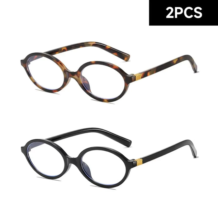 Unisex Oval Vintage Fashion Presbyopic Reading Glasses Anti Blue Light Blocking Readers Eyeglasses for  Women