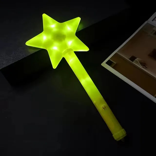 1pc LED Étoile à cinq branches Clignotante Lumineuse Baguette Lumineuse Colorée Fluo Princesse Cadeau Fête Anniversaire Fournitures