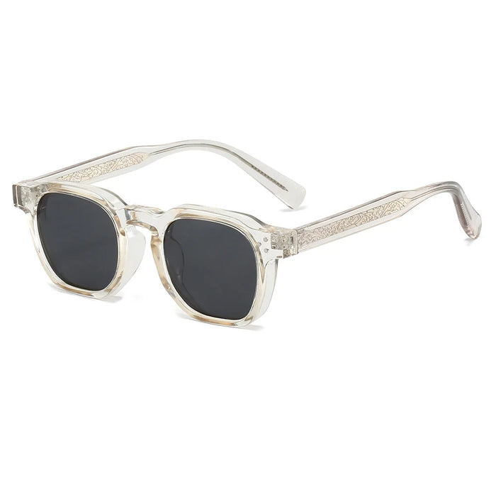 New Retro Tortoise Shell Square Women Sunglasses Y2K Personalized Brand Contrast Color Frame Design Men Trendy Glasses UV400
