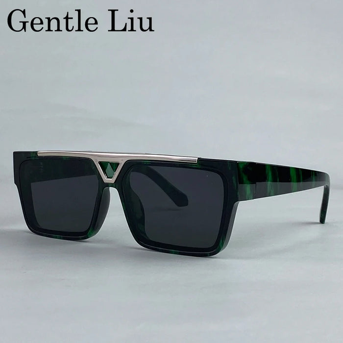 Gafas de sol cuadradas Steampunk polarizadas de gran tamaño para hombre 2025, marca de lujo, montura grande, gafas de sol para hombre, gafas retro clásicas UV400