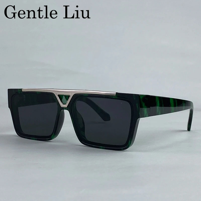 Gafas de sol cuadradas Steampunk polarizadas de gran tamaño para hombre 2025, marca de lujo, montura grande, gafas de sol para hombre, gafas retro clásicas UV400