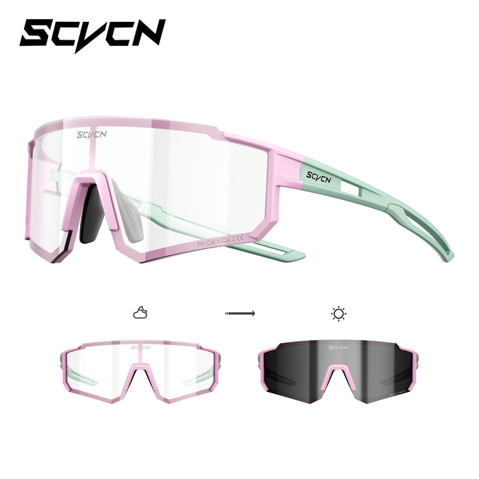 SCVCN Hot Outdoor Photochromic Sunglasses Sports Bike Cycling Glasses Man Women MTB Driving Bicycle Hiking Eyewear UV400 Goggles
