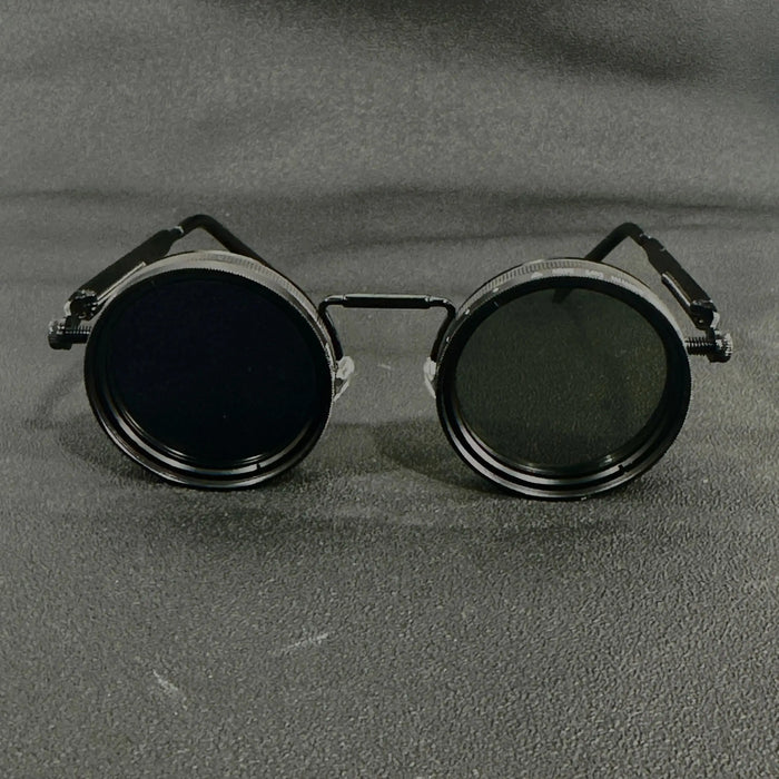 Lunettes de mode rétro steampunk rotatives pour hommes - Luminosité réglable, convient pour les fêtes et les tenues décontractées - Style bohème Gl