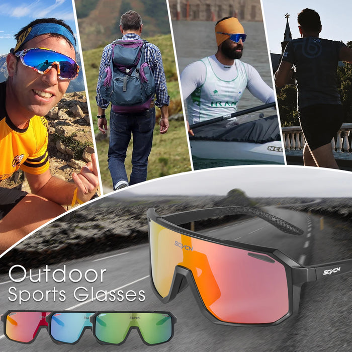 SCVCN Brand Cycling Glasses UV400 Mountain Riding Sunglasses  Men Women Sports Running Drving Goggles Road Bike Bicycle Eyewear
